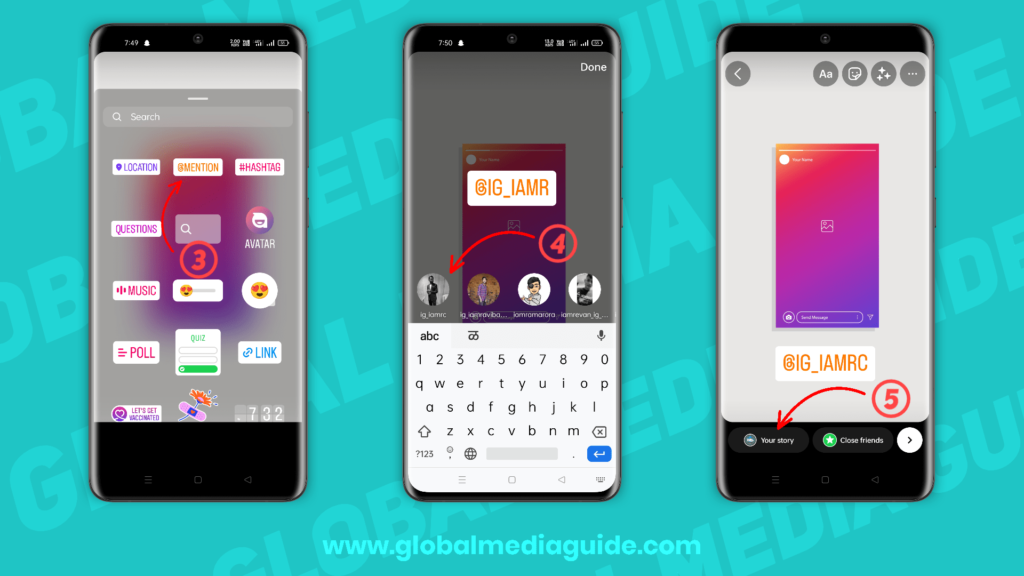 Steps to tag someone on Instagram Stories